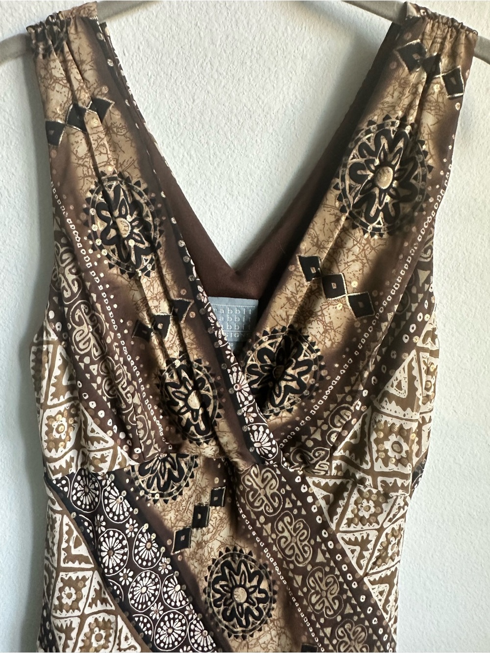 Rabbit Rabbit Rabbit Brown and Tan Printed Dress - Picture 2 of 4